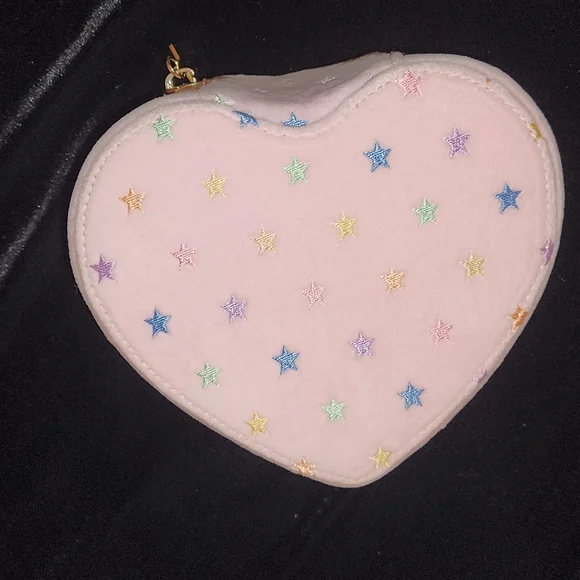 Stoney Clover Lane Park & Beach, Velour Pink Heart Case with Multicolor Stars - Picture 2 of 13